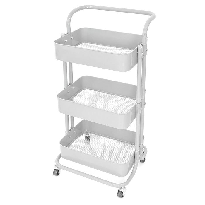 Carrello da cucina in metallo 3 ripiani, con ruote - Domera