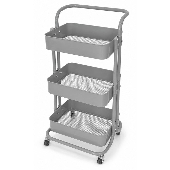 Carrello da cucina in metallo 3 ripiani, con ruote - Domera