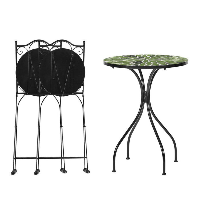 Set tavolo con sedie pieghevoli in metallo con mosaico - Folia