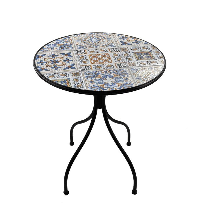 Set tavolo con sedie pieghevoli in metallo con mosaico - Erice
