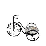 Bicicletta porta vaso in metallo, con decorazione mosaico - Erice