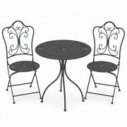 Set tavolo con sedie pieghevoli in metallo monocolore da balcone - Bistrot