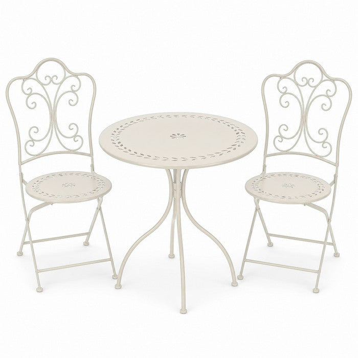 Set tavolo con sedie pieghevoli in metallo monocolore da balcone - Bistrot