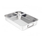 Teglia rettangolare in acciaio inox con manici - Lasagnera