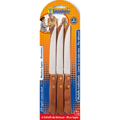 Set 6 coltelli da bistecca con manico in legno