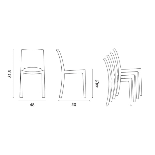 Sedia in policarbonato impilabile trasparente - B-Side - GRAND SOLEIL - 34266937688280