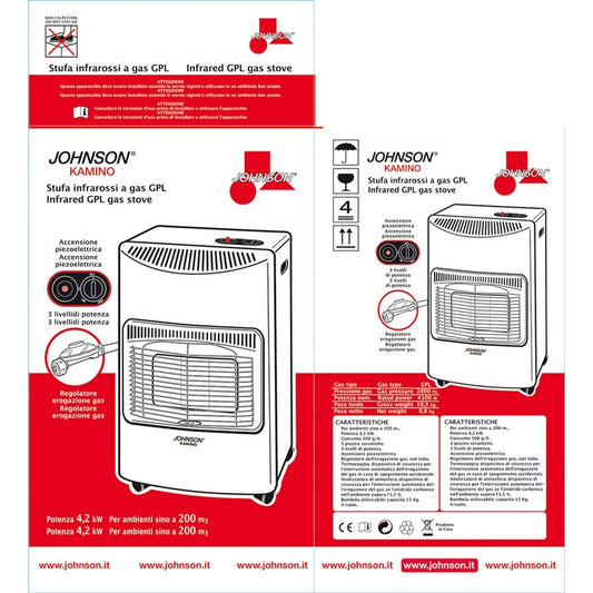 Stufa a gas Kamino con ruote - JOHNSON - 34277837963480