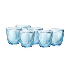 Set 6 bicchieri in vetro azzurro - Line Acqua