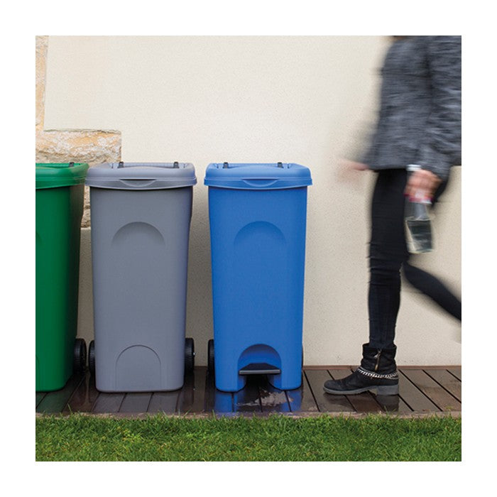 Bidone carrellato con pedale 80 litri - STEFANPLAST - 34275685433560