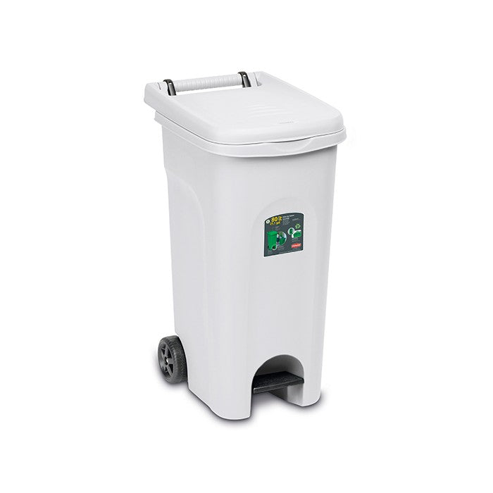 Bidone carrellato con pedale 80 litri - STEFANPLAST - 34275690905816