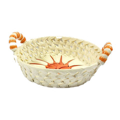 Cesto tondo con manici in ceramica