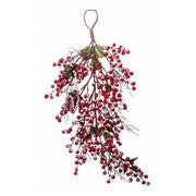 Ramoscello natalizio con bacche 71 cm