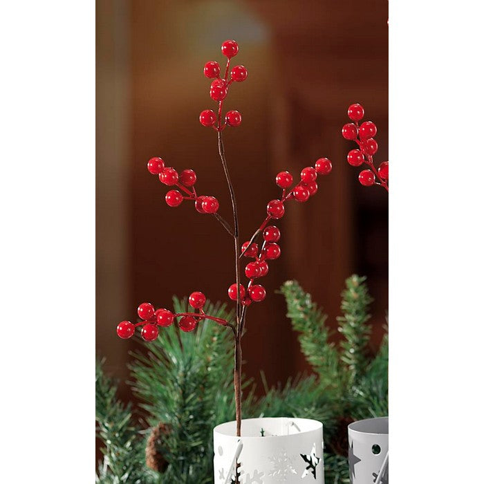 Ramoscello con bacche per decorazione natalizia 50 cm