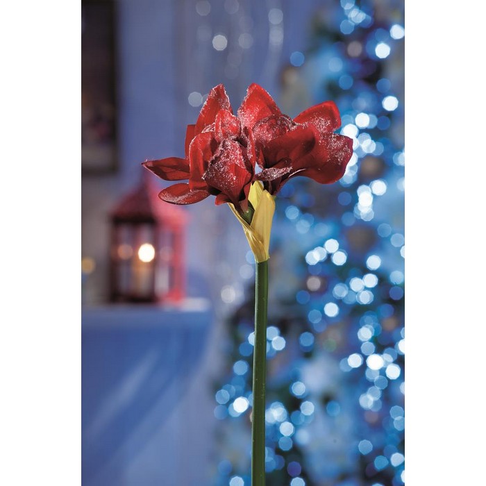 Giglio innevato per decorazione natalizia 80 cm