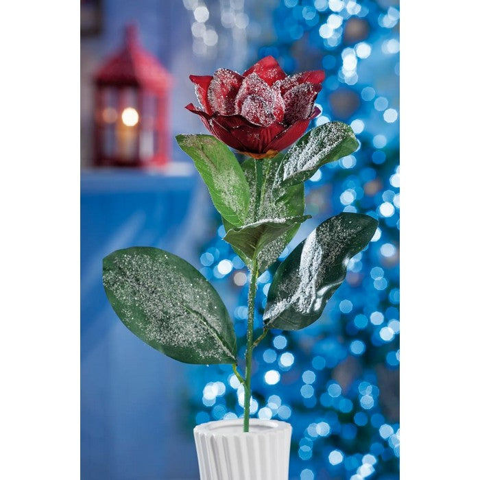 Magnolia innevata per decorazione natalizia 68 cm