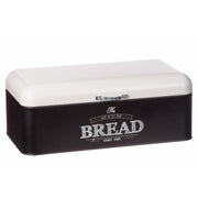 Portapane in latta nera con scritta bread