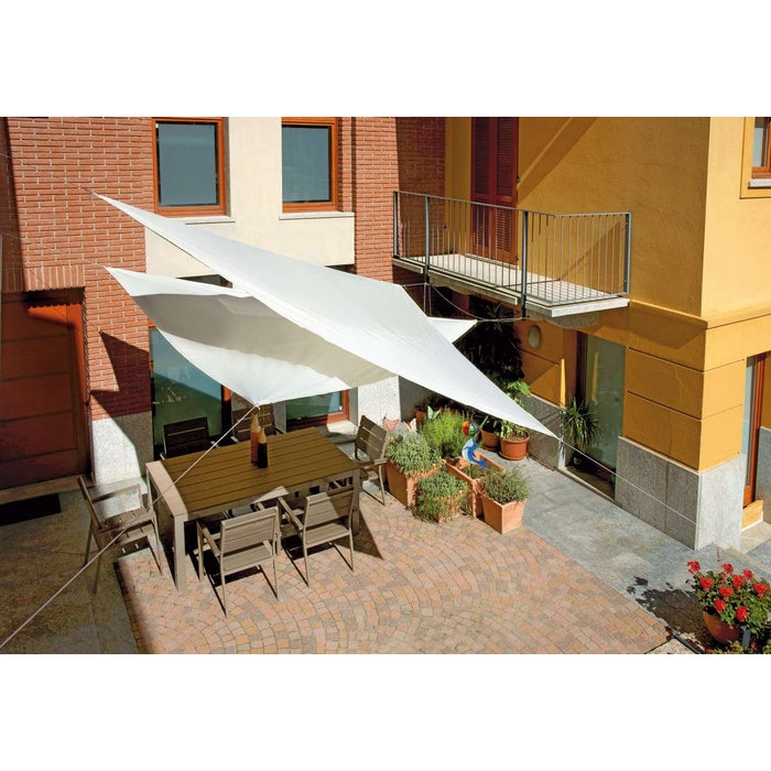 Vela ombreggiante da giardino triangolare 5 metri ecru