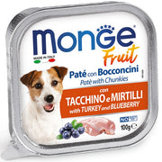Monge Fruit Paté e Bocconcini con Tacchino e Mirtilli 100g