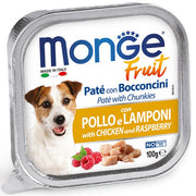 Monge Fruit Paté e Bocconcini con Pollo e Lamponi 100g