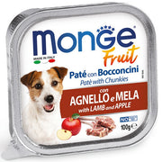 Monge Fruit Paté e Bocconcini con Agnello e Mela 100g