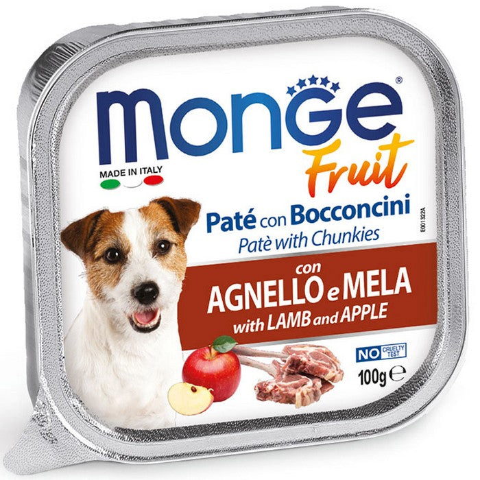 Monge Fruit Paté e Bocconcini con Agnello e Mela 100g - MONGE - 34774786506968