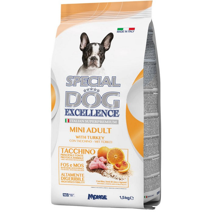 Special Dog Excellence Mini Adult con Tacchino 1,5kg - MONGE - 34317513654488