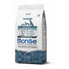 Monge Natural Superpremium All Breeds Puppy & Junior Monoprotein Trota con Riso e Patate