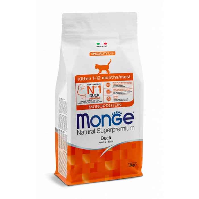 Monge Natural Superpremium Gatto Kitten Monoprotein - Anatra - MONGE - 35596028182744