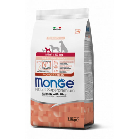 Monge Natural Superpremium Mini Puppy & Junior Monoprotein Salmone con Riso - MONGE - 34317621919960