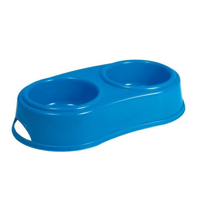 Ciotola doppia per cani e gatti in plastica
