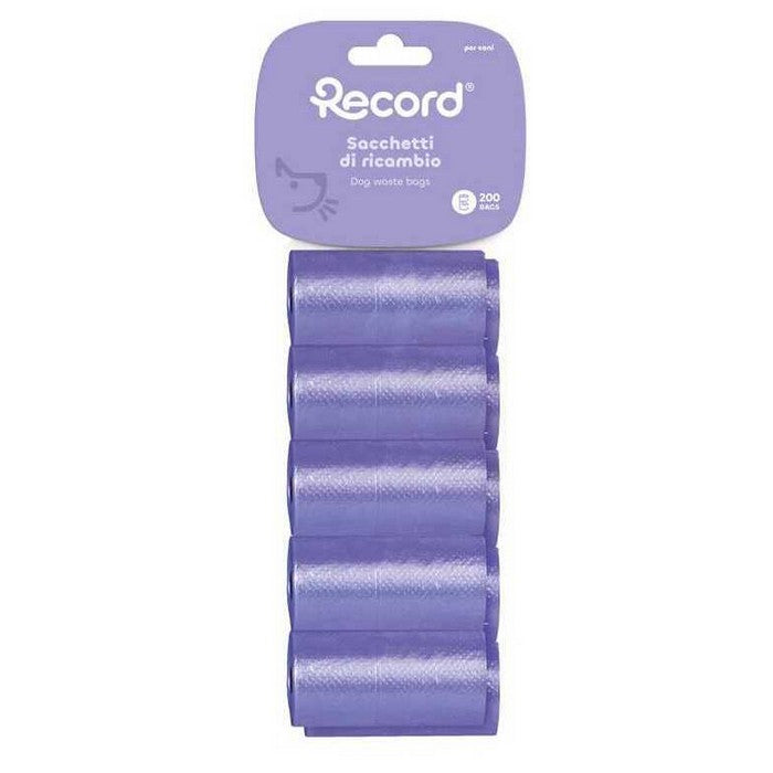 Set 10 ricariche da 20 sacchetti igienici per cani 27,5x30 cm - RECORD - 64405978218874
