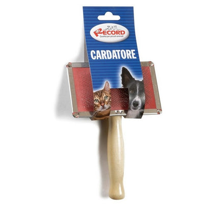 Cardatore morbido per cani e gatti con manico in legno