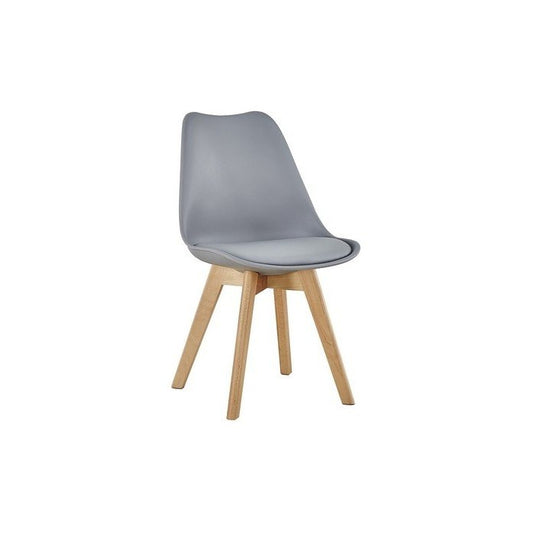 Sedia scandinava Lelia con seduta in ecopelle e gambe in legno - CASA COLLECTION - 34261648933080