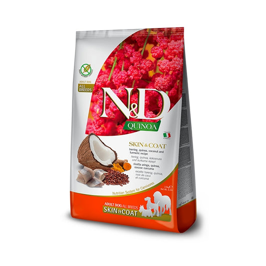 N&D Quinoa Dog Skin&Coat Aringa, quinoa e cocco Adult - FARMINA - 64826533282170