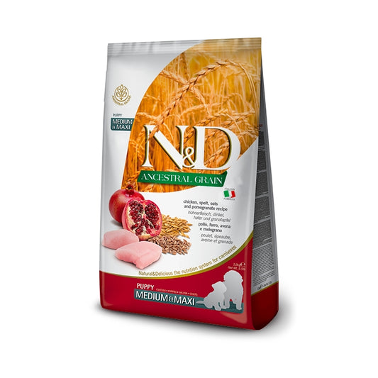 N&D Ancestral grain Dog Pollo e melograno Puppy Medium maxi - FARMINA - 64826464469370