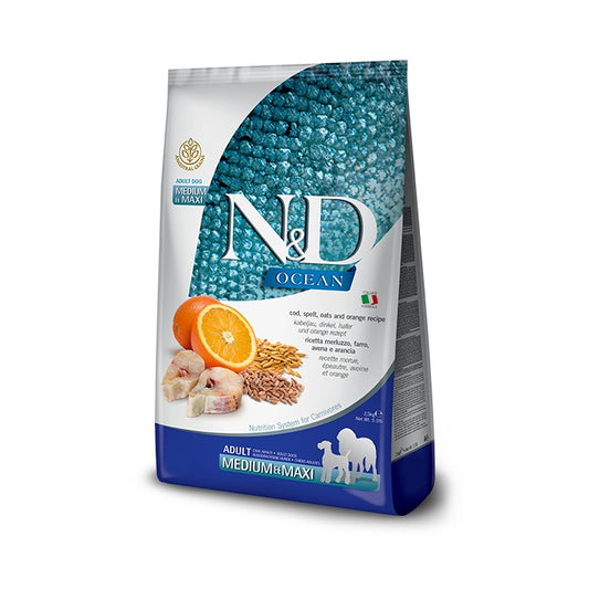 N&D Ocean Dog Low Zucca, merluzzo e arancia Adult Medium maxi - FARMINA - 64826475610490