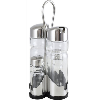 Menage condì set da 4 pezzi con supporto inox