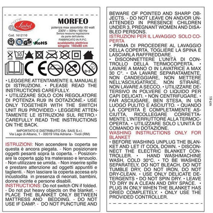 Termocoperta scaldaletto elettrica Nuvola singola