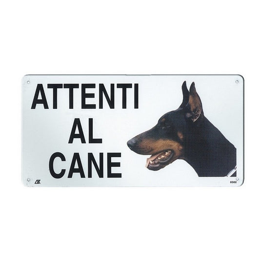 Targa in metallo attenti al cane 20x10 cm - RECORD - 64428959039866