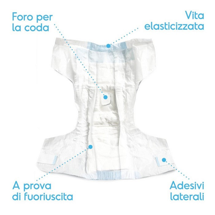 Pannolini assorbenti per cani con fascia elastica 12 pezzi - Assorbipiù - RECORD - 64428674056570