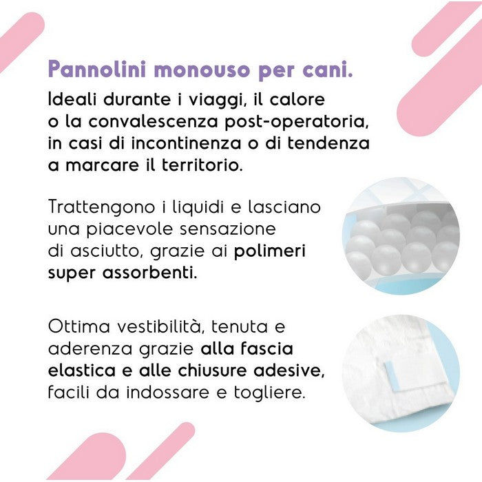 Pannolini assorbenti per cani con fascia elastica 12 pezzi - Assorbipiù - RECORD - 64428672614778