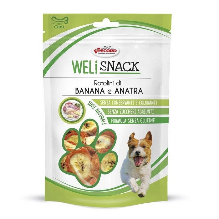 Rotolini di anatra e banana per cani 75 g -  Weli snack