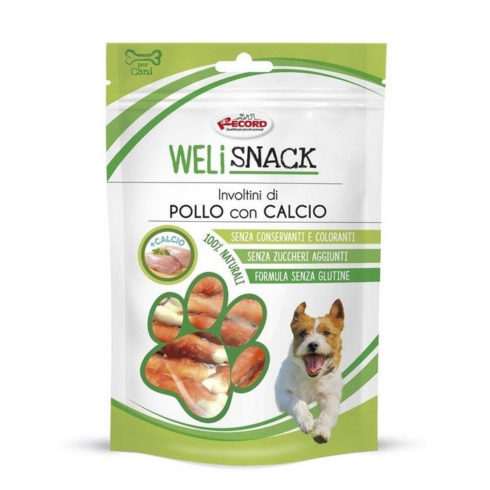Involtini di pollo con calcio per cani 75 g - Weli snack