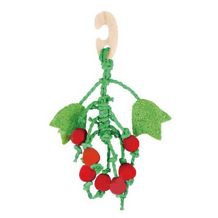 Gioco per roditori ciliegie in legno, carta e luffa