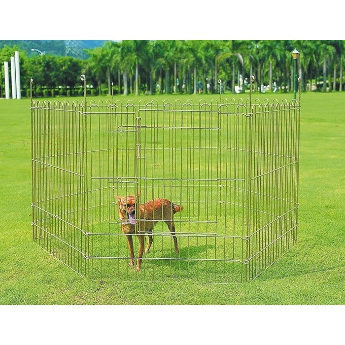 Recinto per cani e cuccioli in 6 pannelli in ferro zincato - RECORD - 64406030975354