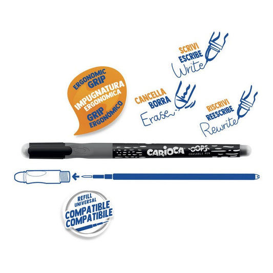 Carioca penna cancellabile Oops - nero - INGRO CART - 34277913624792