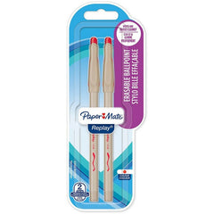 Papermate confezione da 2 penne cancellabili Replay - rosso