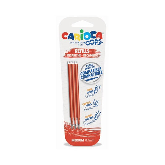 Carioca ricarica per biro cancellabili Oops - rosso - INGRO CART - 34277929124056