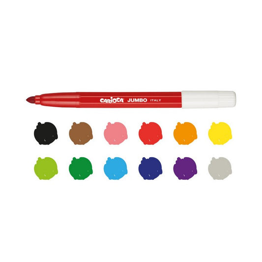Carioca confezione da 12 pennarelli Jumbo - INGRO CART - 34277940035800