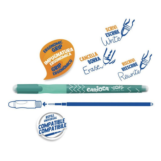 Carioca penna cancellabile Oops - verde - INGRO CART - 34277956944088